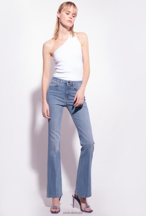 viršuje | DH06P469 vieno peties viršus su siuvinėjimu Pinko ryškiai balta