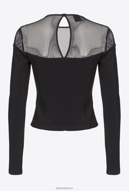 viršuje | DH06P473 neopreno ir tiulio viršus Pinko limuzinas juodas