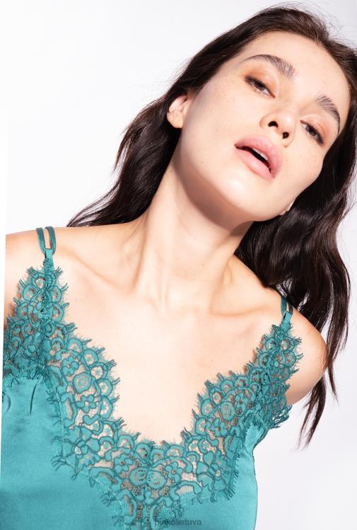 viršuje | DH06P480 satino ir nėrinių viršus Pinko parasparninis žalias