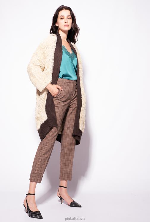 viršuje | DH06P480 satino ir nėrinių viršus Pinko parasparninis žalias