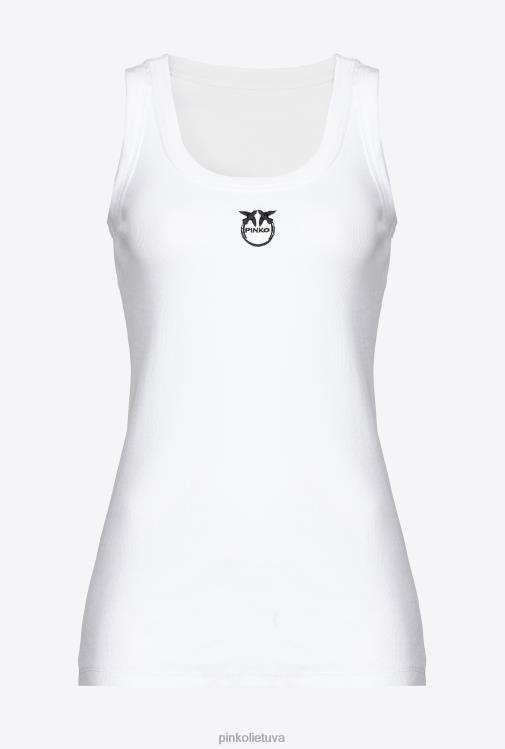 viršuje | DH06P493 viršus su siuvinėjimu Pinko ryškiai balta