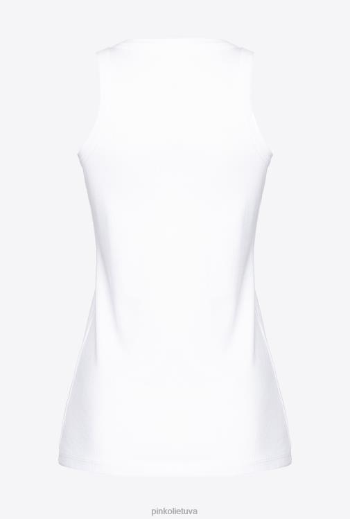 viršuje | DH06P493 viršus su siuvinėjimu Pinko ryškiai balta