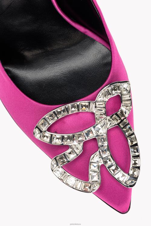 batai | DH06P1082 pompos su meilės paukščių papuošalų detalėmis Pinko Burokas