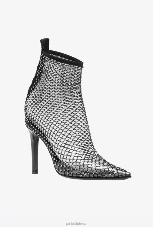 batai | DH06P1079 tinkliniai kulkšnies batai su kristalais Pinko limuzinas juodas