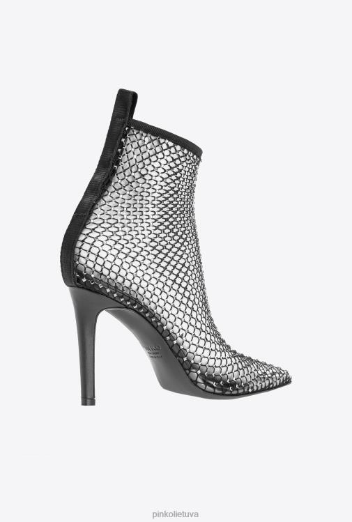 batai | DH06P1079 tinkliniai kulkšnies batai su kristalais Pinko limuzinas juodas