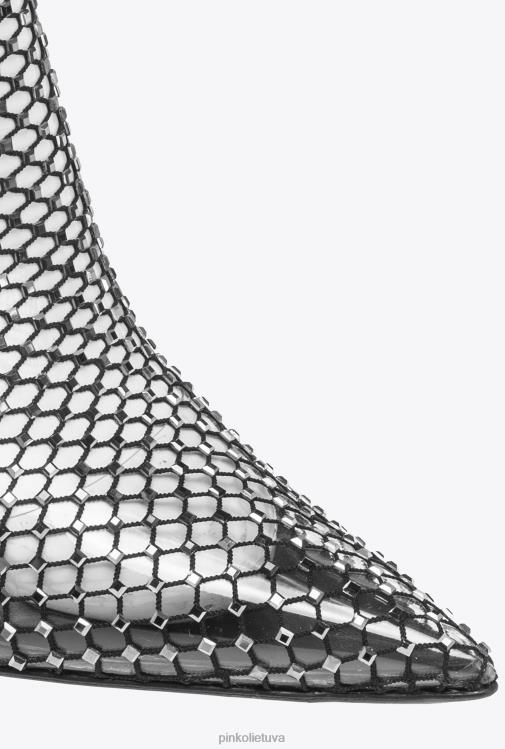 batai | DH06P1079 tinkliniai kulkšnies batai su kristalais Pinko limuzinas juodas