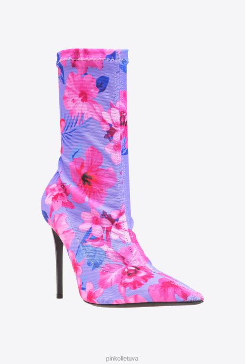 batai | DH06P1110 spausdinti tinkliniai auliniai batai Pinko alyvinė/šviesiai rožinė/fuksija