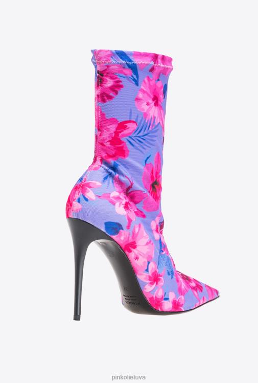 batai | DH06P1110 spausdinti tinkliniai auliniai batai Pinko alyvinė/šviesiai rožinė/fuksija