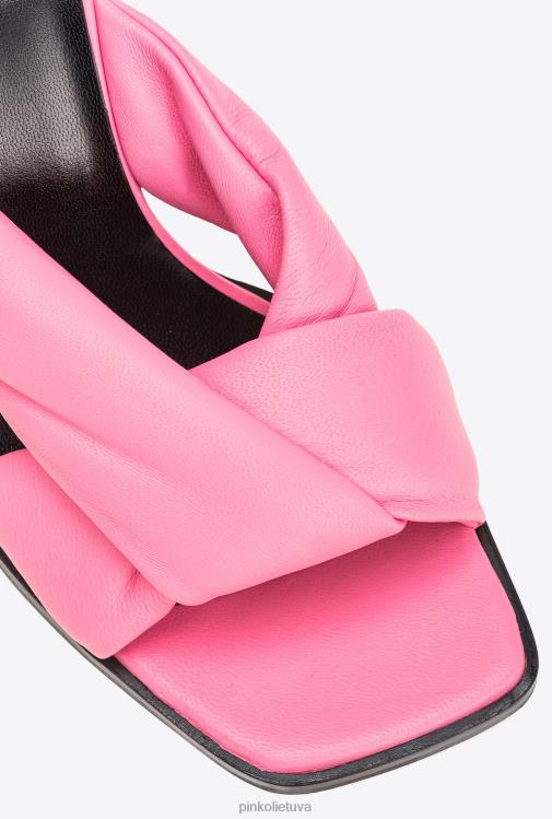 sandalai | DH06P1088 Nappa odiniai bateliai su kulnais Pinko jūros rožinė