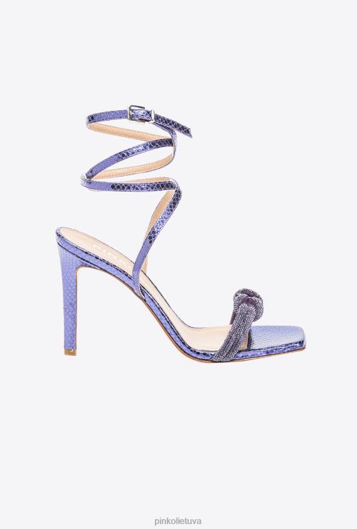 sandalai | DH06P1094 sandalai su kalnų krištolo mazgu Pinko violetinė