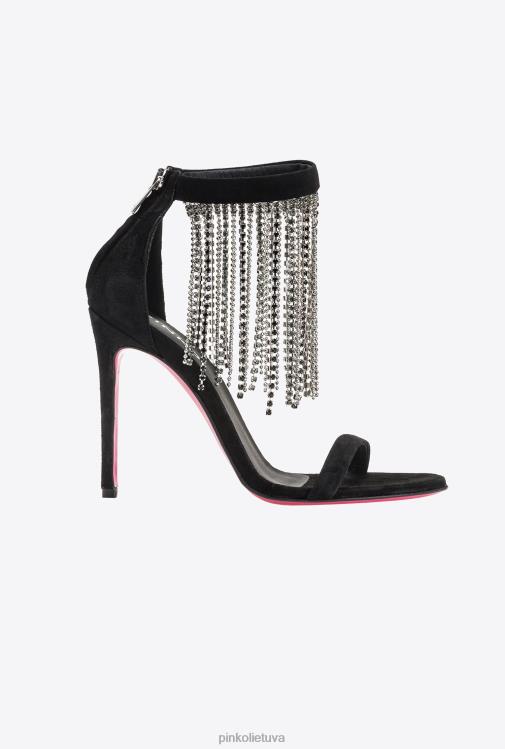 sandalai | DH06P1095 sandalai su kalnų krištolo kutais Pinko limuzinas juodas
