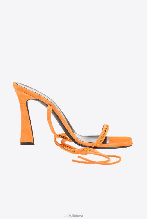 sandalai | DH06P1097 sandalai su raišteliu kulkšnies Pinko ryškiai oranžinė
