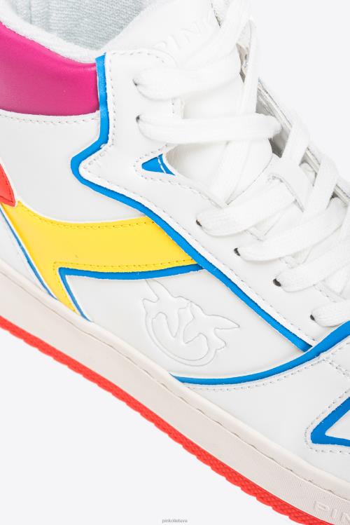 sportbačiai | DH06P1067 acbc aukštakulniai sportbačiai Pinko balta/raudona/mėlyna/geltona