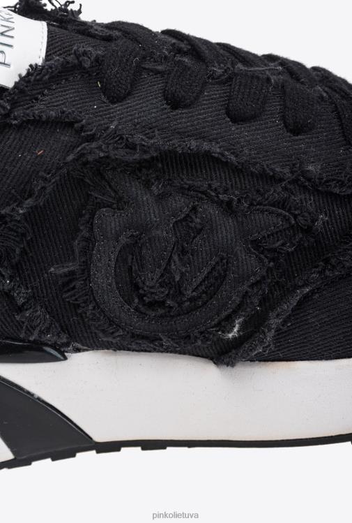 sportbačiai | DH06P1076 džinsiniai sportbačiai Pinko limuzinas juodas