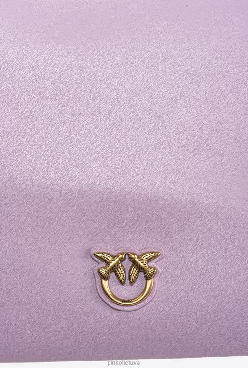 kryžminiai krepšiai | DH06P1185 klasikinis plokščias meilės krepšys Pinko vilkdalgis-senovinis auksas