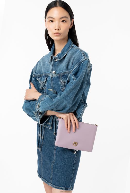 kryžminiai krepšiai | DH06P1185 klasikinis plokščias meilės krepšys Pinko vilkdalgis-senovinis auksas