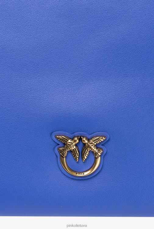 kryžminiai krepšiai | DH06P1186 klasikinis plokščias meilės krepšys Pinko korsikos mėlynas-antikvarinis auksas
