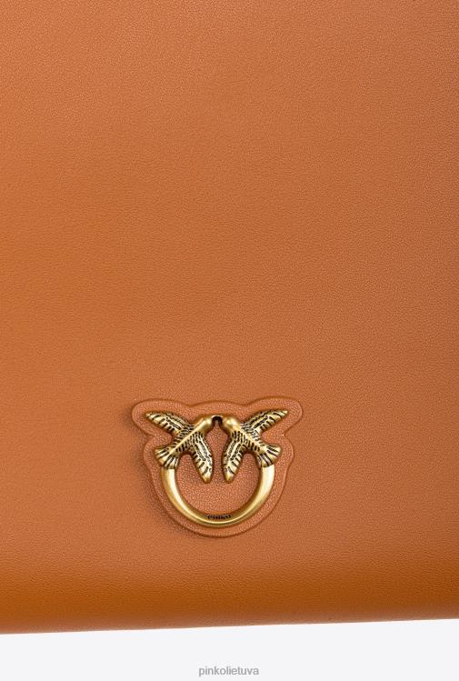 kryžminiai krepšiai | DH06P1191 plokščias meilės krepšys tiesiog Pinko konjako-senovinio aukso