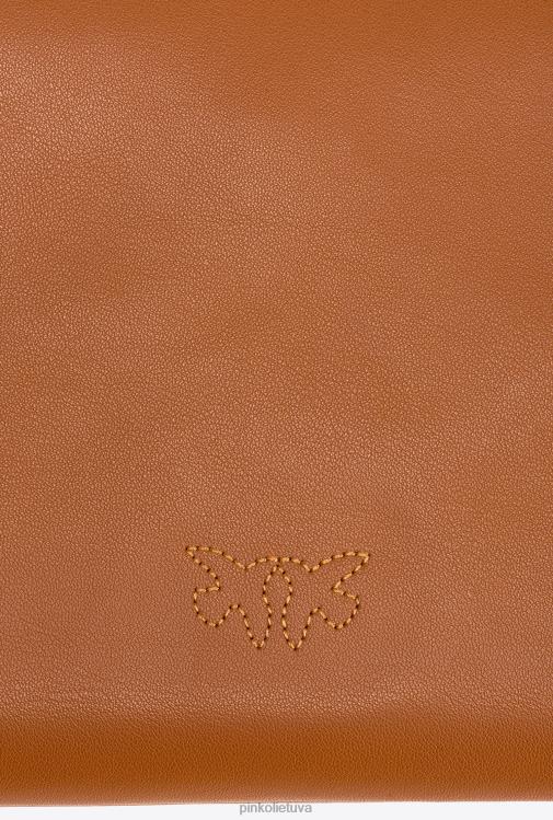 kryžminiai krepšiai | DH06P1191 plokščias meilės krepšys tiesiog Pinko konjako-senovinio aukso