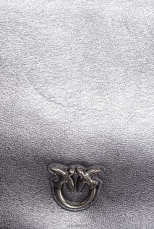 kryžminiai krepšiai | DH06P1195 folija klasikinis plokščias meilės krepšys Pinko sidabras-senas sidabras