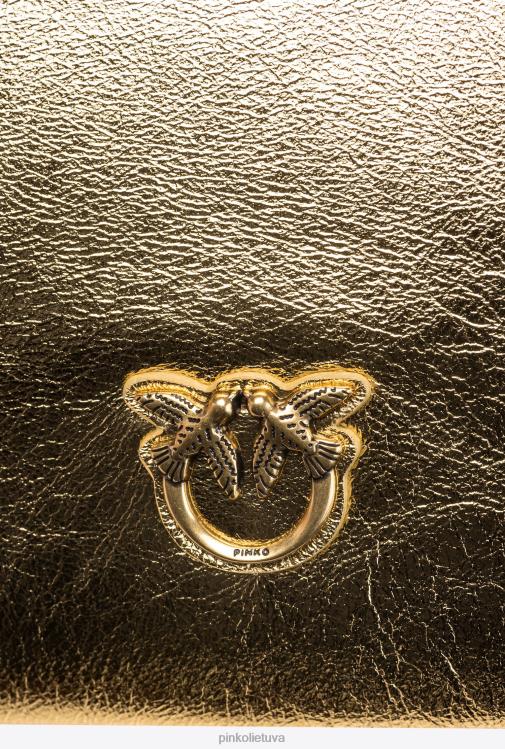 kryžminiai krepšiai | DH06P1196 folija klasikinis plokščias meilės krepšys Pinko senovinis auksas