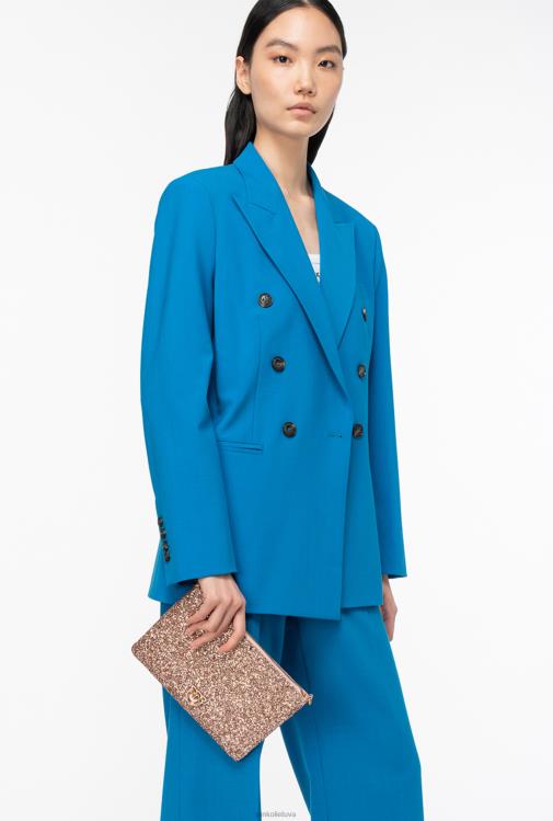 kryžminiai krepšiai | DH06P1200 blizgantis klasikinis plokščias meilės krepšys Pinko dulkėtas rausvas senovinis auksas