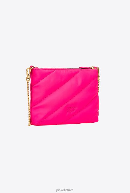 kryžminiai krepšiai | DH06P1271 perdirbtas plokščias krepšys Pinko rožinis-senovinis auksas