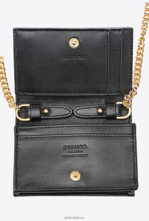 microlove maišeliai | DH06P1165 galleria įvairiaspalvė roplio odos pečių juosta kortelių laikiklis Pinko įvairiaspalvis blizgus auksas