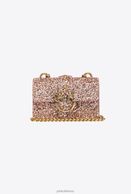microlove maišeliai | DH06P1207 mikro meilės krepšys grūdėtas blizgučiai Pinko dulkėtas rausvas senovinis auksas