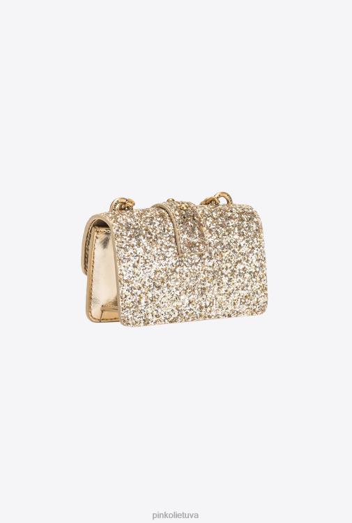 microlove maišeliai | DH06P1208 mikro meilės krepšys grūdėtas blizgučiai Pinko senovinis auksas