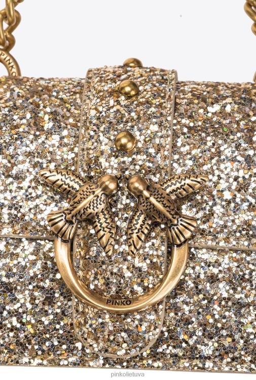 microlove maišeliai | DH06P1208 mikro meilės krepšys grūdėtas blizgučiai Pinko senovinis auksas