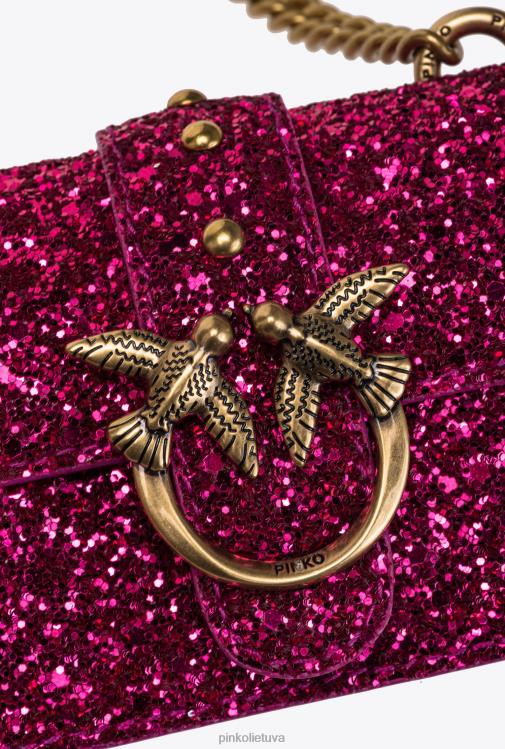 microlove maišeliai | DH06P1209 mikro meilės krepšys grūdėtas blizgučiai Pinko rožinis-senovinis auksas