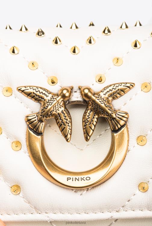 microlove maišeliai | DH06P1217 mikro meilės krepšio paspaudimo ševrono smeigės Pinko baltas antikvarinis auksas