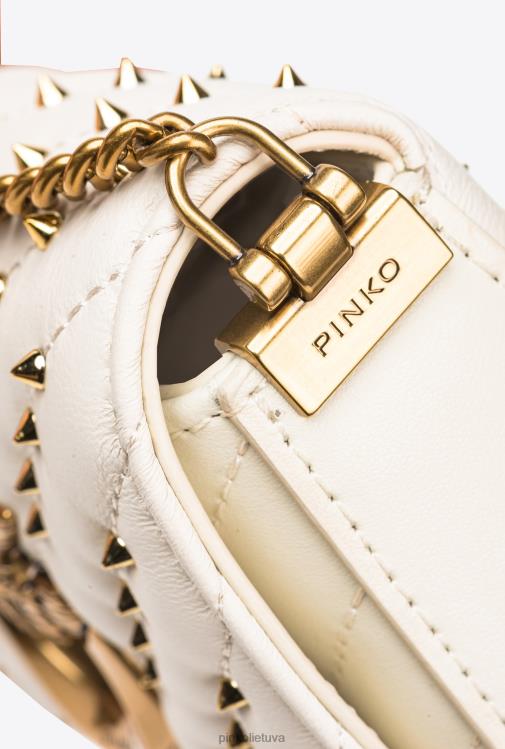 microlove maišeliai | DH06P1217 mikro meilės krepšio paspaudimo ševrono smeigės Pinko baltas antikvarinis auksas