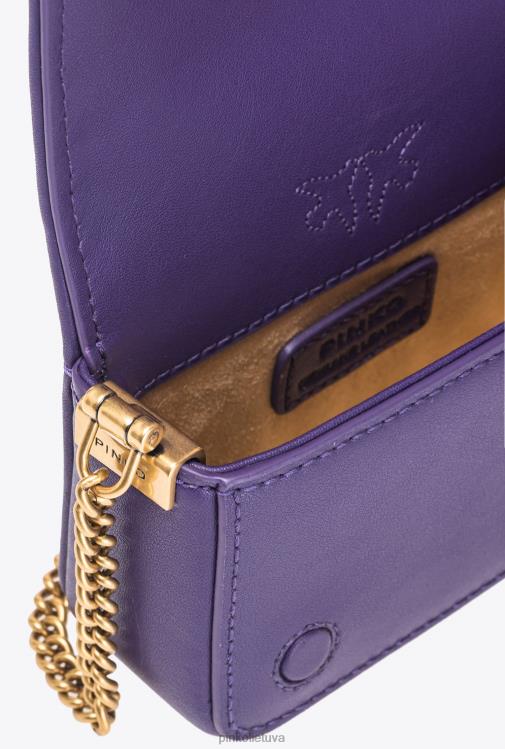 microlove maišeliai | DH06P1218 mikro meilės krepšys spustelėkite pilnas kalnų krištolas Pinko plumeria violetinis-senovinis auksas