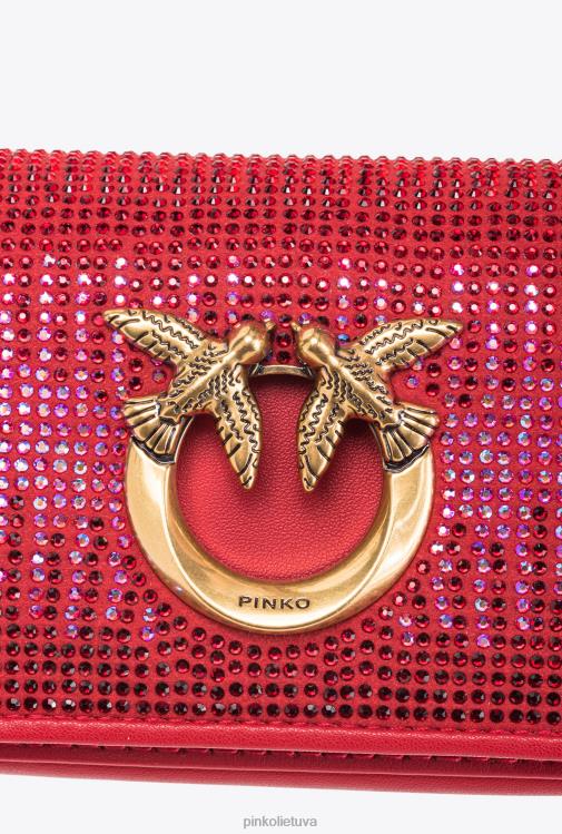 microlove maišeliai | DH06P1219 mikro meilės krepšys spustelėkite pilnas kalnų krištolas Pinko granato raudonumo-antikvarinis auksas