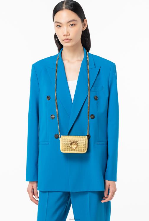 microlove maišeliai | DH06P1220 mikro meilės krepšys spustelėkite pilnas kalnų krištolas Pinko vandeningas geltonas-antikvarinis auksas