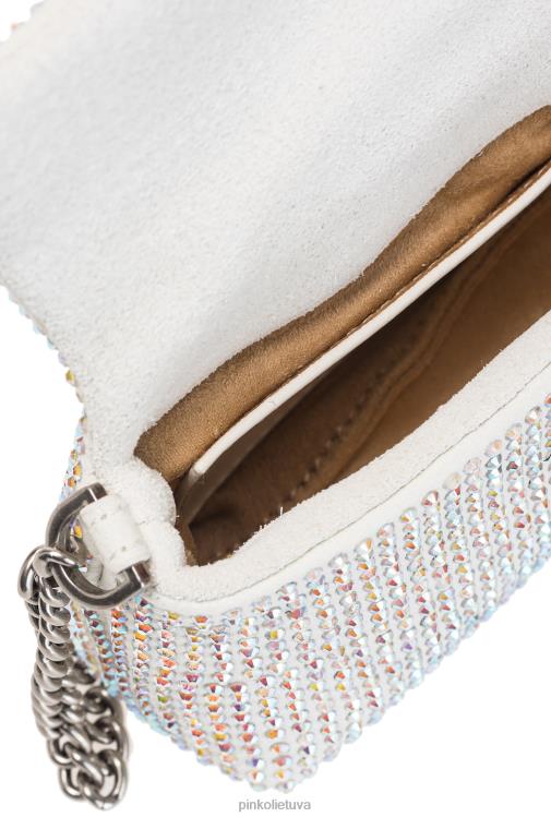 microlove maišeliai | DH06P1226 mikro meilės krepšys su kalnų krištolas Pinko baltas senas sidabras