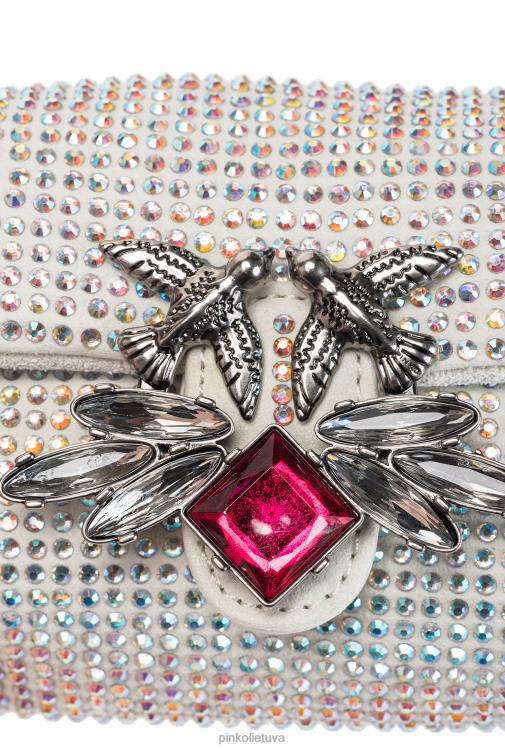 microlove maišeliai | DH06P1226 mikro meilės krepšys su kalnų krištolas Pinko baltas senas sidabras