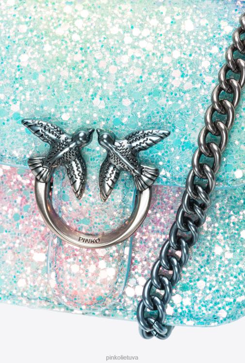 microlove maišeliai | DH06P1231 Galleria blizgantis mikro meilės krepšio varpas Pinko įvairiaspalvis žalias-senas sidabras