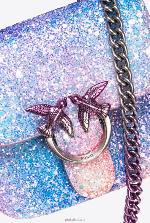 microlove maišeliai | DH06P1232 Galleria blizgantis mikro meilės krepšio varpas Pinko įvairiaspalvis rožinis-senas sidabras