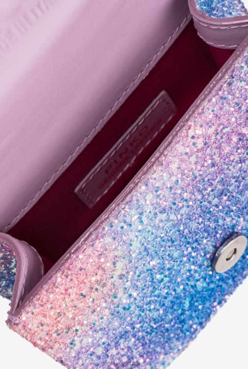 microlove maišeliai | DH06P1232 Galleria blizgantis mikro meilės krepšio varpas Pinko įvairiaspalvis rožinis-senas sidabras