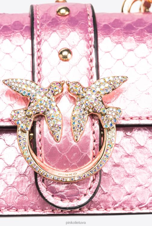 microlove maišeliai | DH06P1233 Galleria laminuotas roplių mikro meilės krepšys vienas Pinko pudra rausvai blizgus auksas