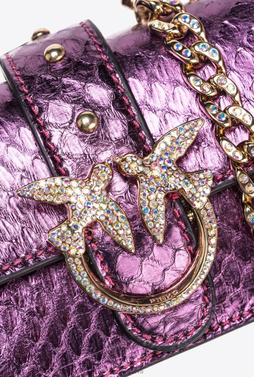 microlove maišeliai | DH06P1234 Galleria laminuotas roplių mikro meilės krepšys vienas Pinko violetiniu blizgesiu auksu