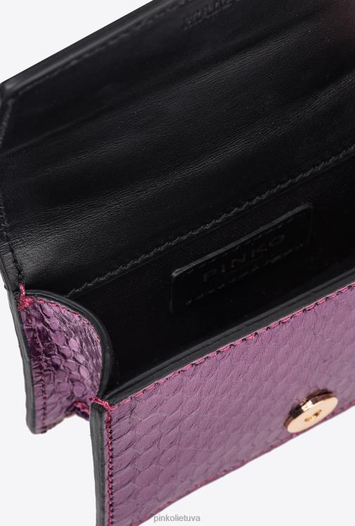 microlove maišeliai | DH06P1234 Galleria laminuotas roplių mikro meilės krepšys vienas Pinko violetiniu blizgesiu auksu