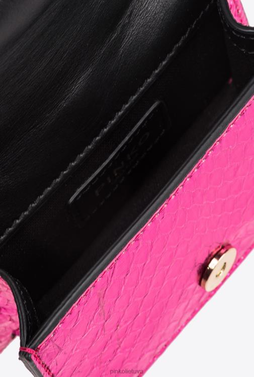 microlove maišeliai | DH06P1235 Galleria laminuotas roplių mikro meilės krepšys vienas Pinko fuksijos spalvos blizgus auksas