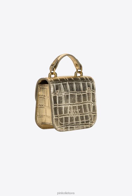 microlove maišeliai | DH06P1237 mikro meilės krepšys bell croco Pinko senovinis auksas