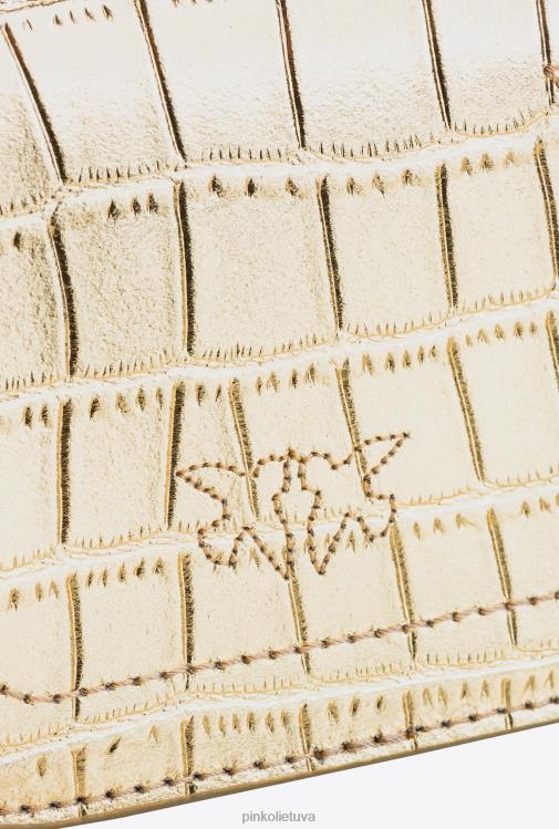 microlove maišeliai | DH06P1237 mikro meilės krepšys bell croco Pinko senovinis auksas