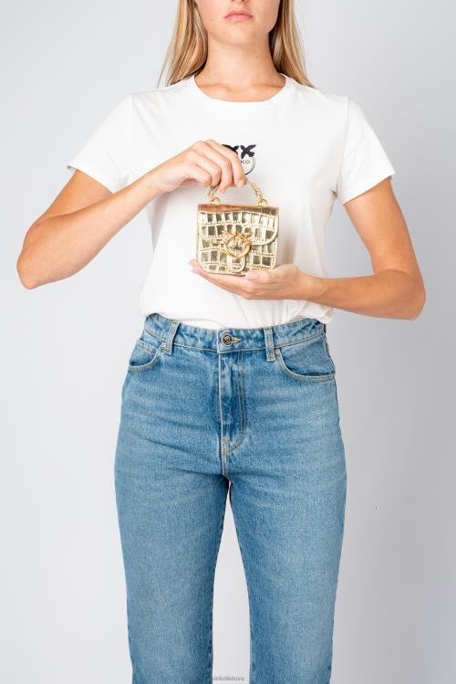 microlove maišeliai | DH06P1237 mikro meilės krepšys bell croco Pinko senovinis auksas