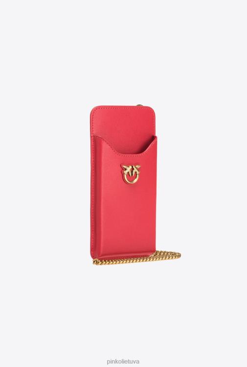 microlove maišeliai | DH06P1239 odinis išmaniojo telefono laikiklis Pinko granato raudonumo-antikvarinis auksas